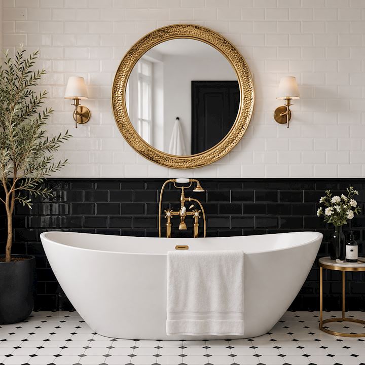A/Q GOLD MEDIUM HAMMERED CIRCULAR WALL MIRROR 90cm